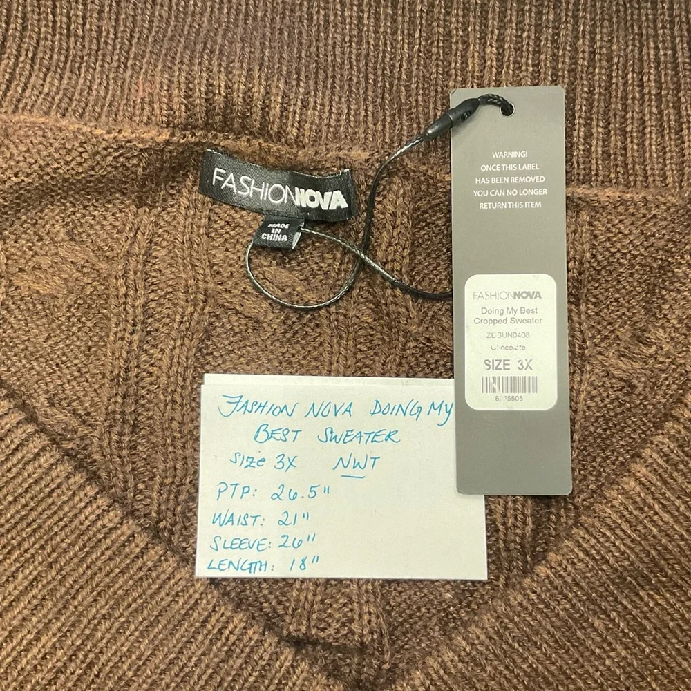 Fashion Nova Doing My Best Cropped Sweater - Picture 3 of 5